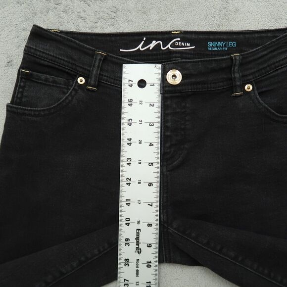 INC International Concepts Jeans Women's 4 Black Low-Rise Skinny 31.5" Inseam - Picture 8 of 16